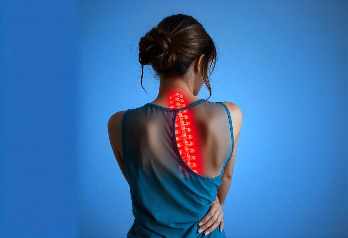 a lady with back pain